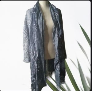 Simply Couture Floral Print Layered Duster Boho Blue Sz Xl